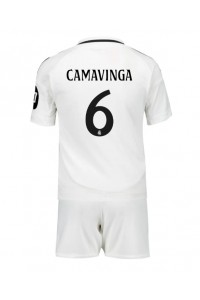 Real Madrid Eduardo Camavinga #6 Babytruitje Thuis tenue Kind 2024-25 Korte Mouw (+ Korte broeken)